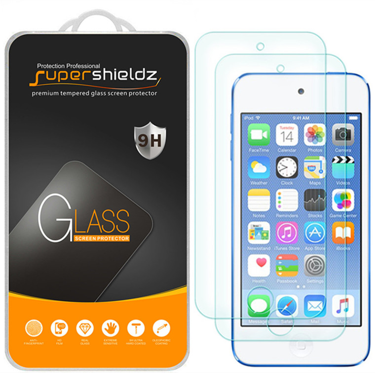 [2-Pack] Supershieldz for Apple iPod Touch (7th Gen 2019 Released / 6th & 5th Generation) Tempered Glass Screen Protector, Anti-Scratch, Anti-Fingerprint, Bubble Free