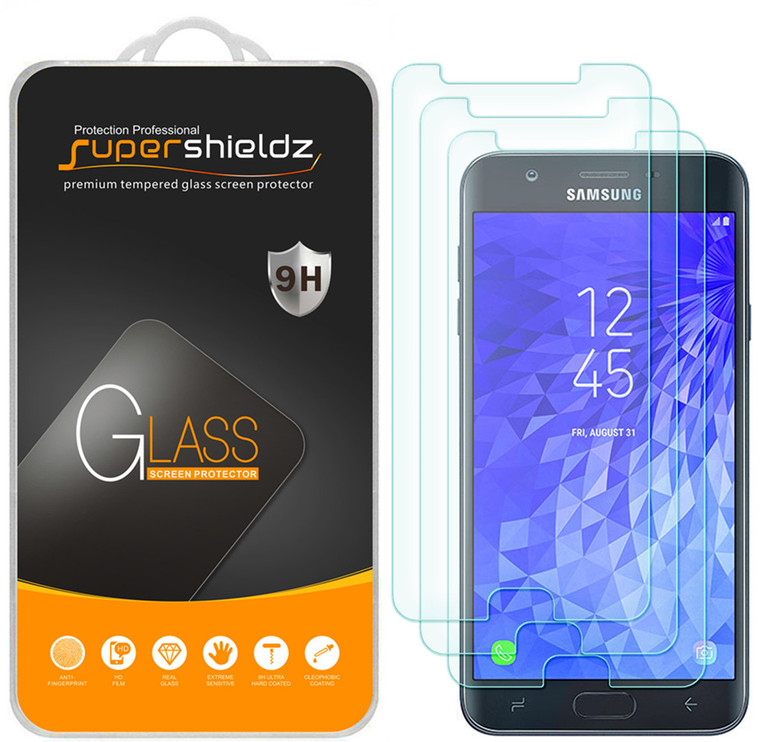 [3-Pack] Supershieldz for Samsung Galaxy J7 (2nd Generation)/J7 V (2nd Gen) Tempered Glass Screen Protector, Anti-Scratch, Anti-Fingerprint, Bubble Free