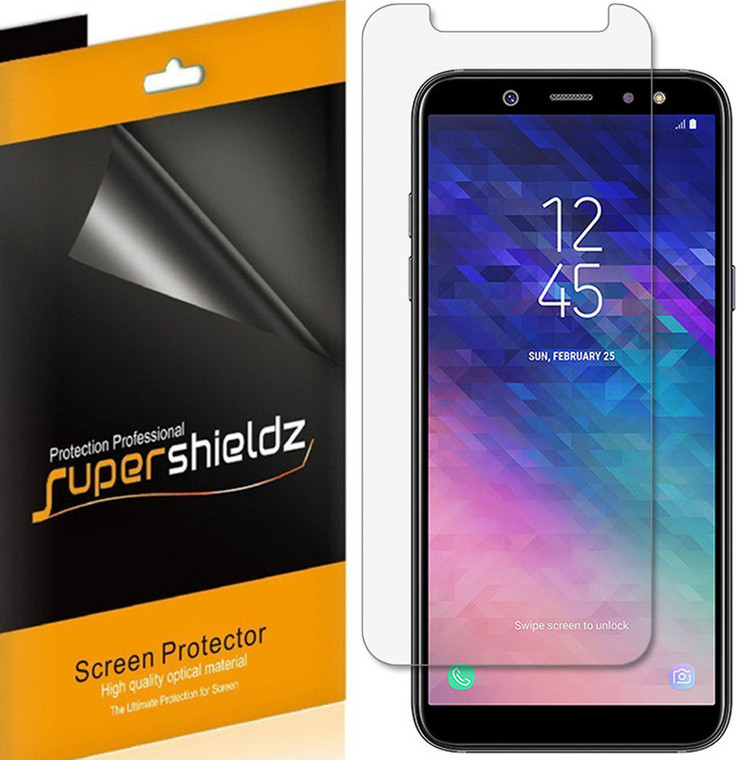 [6-Pack] Supershieldz for Samsung Galaxy A6 (2018) Screen Protector, Anti-Bubble High Definition (HD) Clear Shield