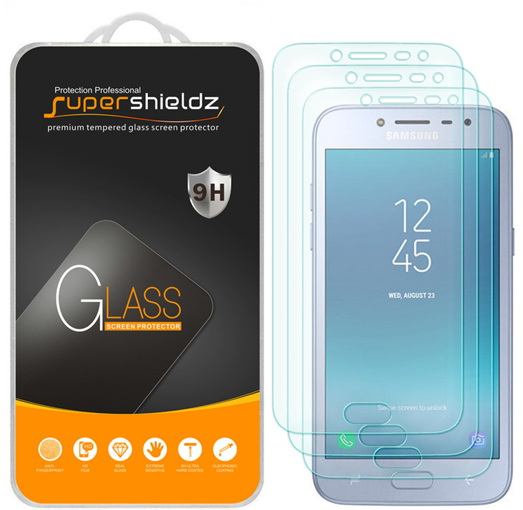 [3-Pack] Supershieldz for Samsung Galaxy Grand Prime Pro (2018) Tempered Glass Screen Protector, Anti-Scratch, Anti-Fingerprint, Bubble Free