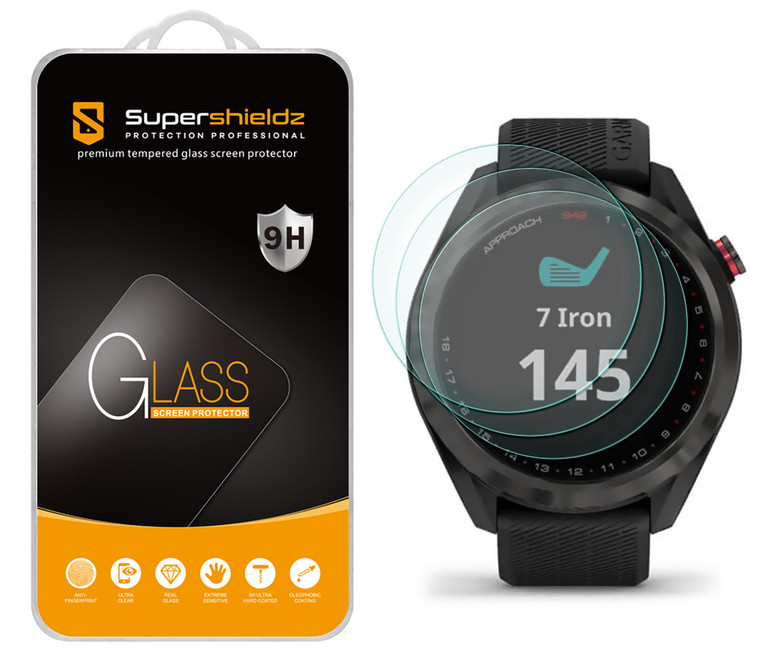 [3-Pack] Supershieldz for TicWatch Pro / Ticwatch Pro S/ TicWatch Pro 4G LTE / Ticwatch Pro 2020 Tempered Glass Screen Protector, Anti-Scratch, Anti-Fingerprint, Bubble Free