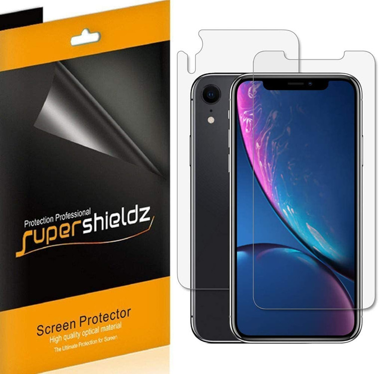 [3 Front & 3 Back] Supershieldz for Apple iPhone XR (6.1") [Front + Back] Full Body Screen Protector, Supershieldz Anti-Bubble High Definition (HD) Clear Shield