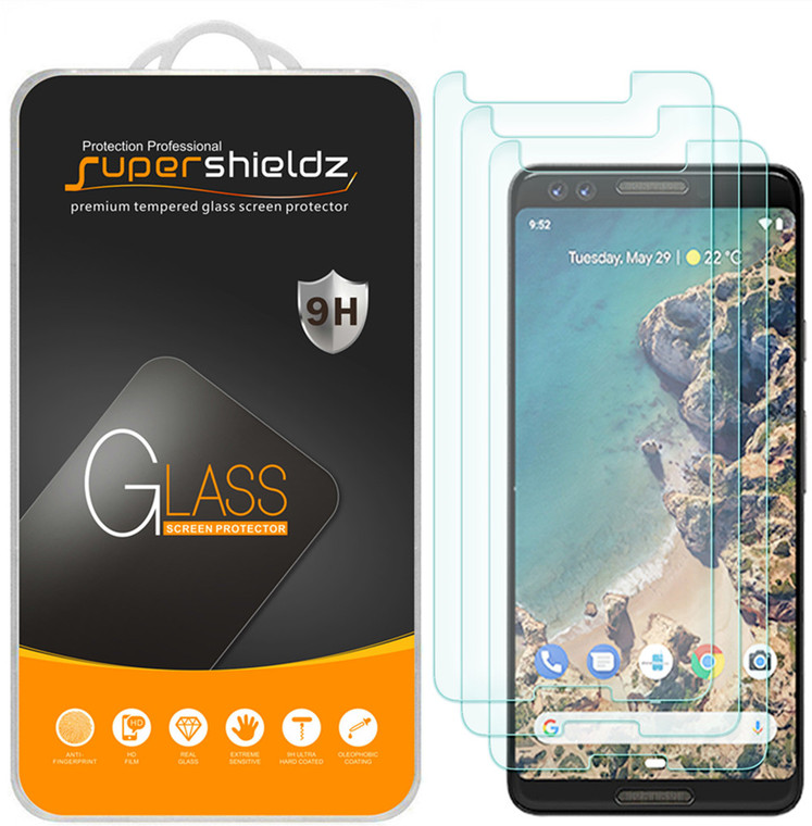 [3-Pack] Supershieldz for Google (Pixel 3) Tempered Glass Screen Protector, Anti-Scratch, Anti-Fingerprint, Bubble Free