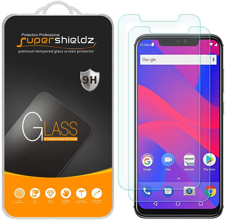 [2-Pack] Supershieldz for BLU Vivo XI+ Tempered Glass Screen Protector, Anti-Scratch, Anti-Fingerprint, Bubble Free