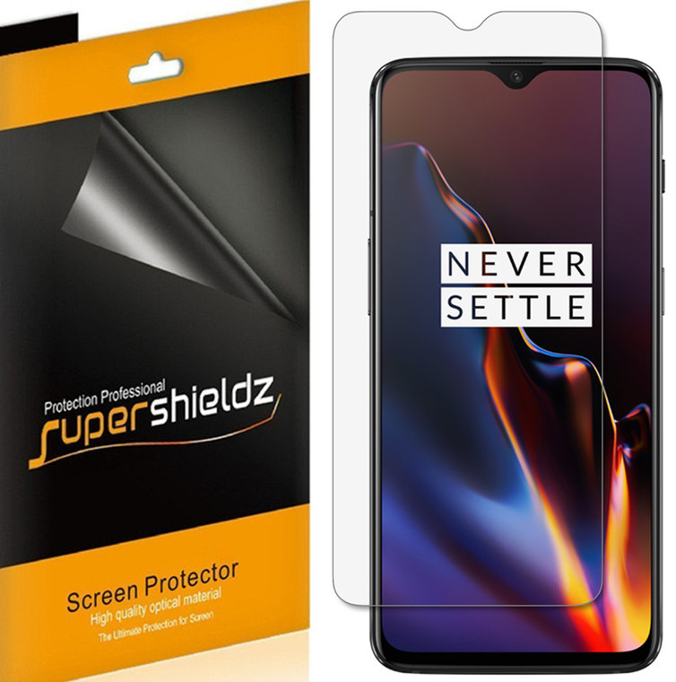 [6-Pack] Supershieldz for OnePlus 6T Screen Protector, Anti-Bubble High Definition (HD) Clear Shield