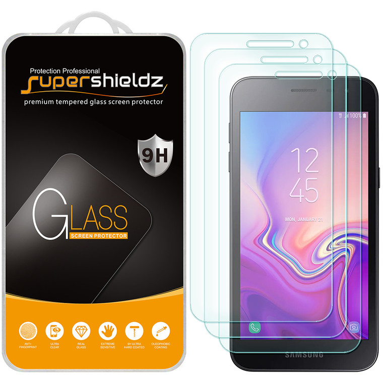 [3-Pack] Supershieldz for Samsung Galaxy J2 Core Tempered Glass Screen Protector, Anti-Scratch, Anti-Fingerprint, Bubble Free