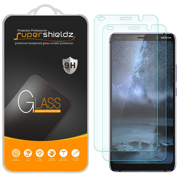 [2-Pack] Supershieldz for Nokia 9 Tempered Glass Screen Protector, Anti-Scratch, Anti-Fingerprint, Bubble Free