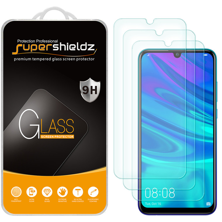 [3-Pack] Supershieldz for Huawei Honor 10 Lite Tempered Glass Screen Protector, Anti-Scratch, Anti-Fingerprint, Bubble Free