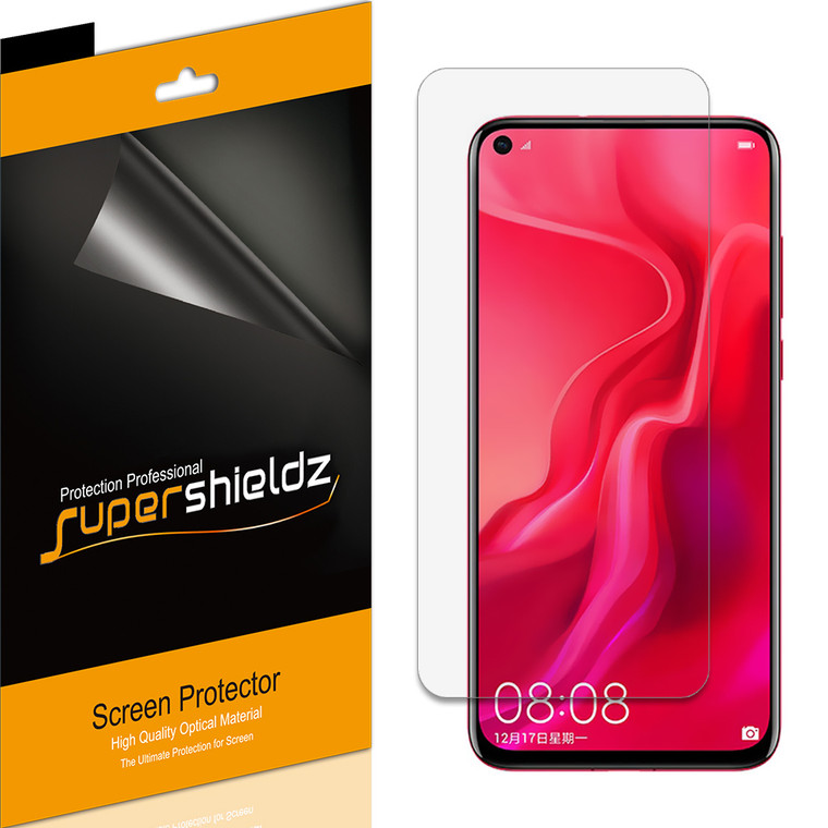 [6-Pack] Supershieldz for Huawei Nova 4 Screen Protector, Anti-Bubble High Definition (HD) Clear Shield