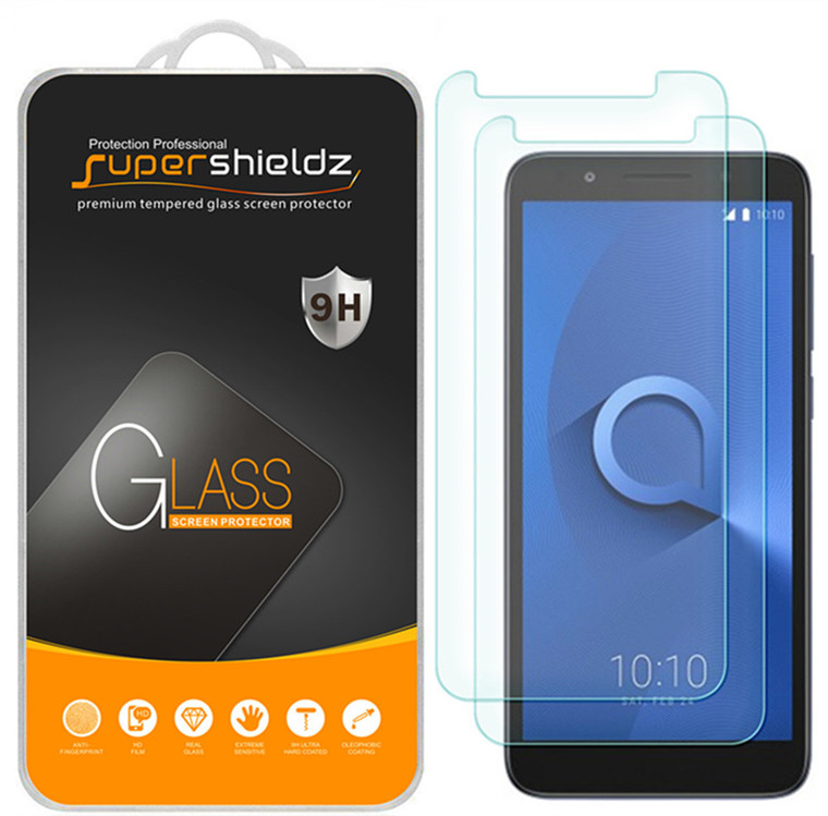 [2-Pack] Supershieldz for Alcatel 1X Evolve Tempered Glass Screen Protector, Anti-Scratch, Anti-Fingerprint, Bubble Free