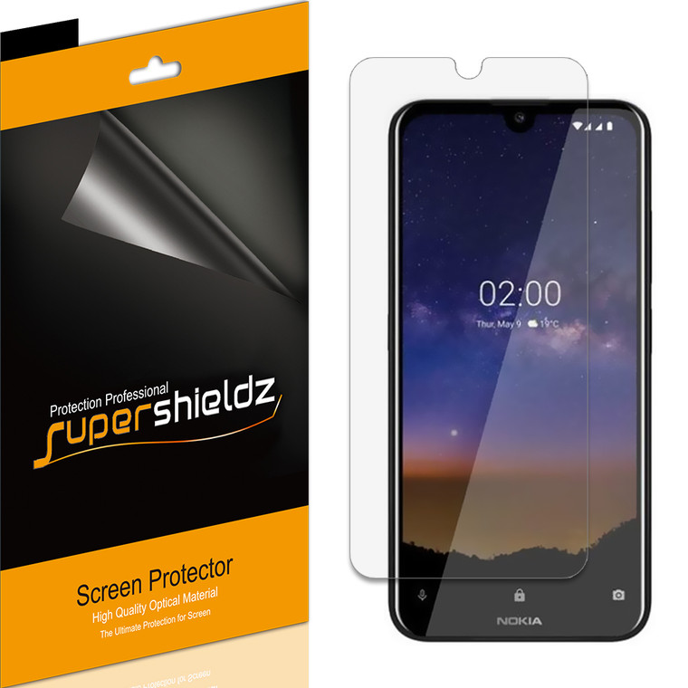 [6-Pack] Supershieldz for Nokia 2.2 Screen Protector, Anti-Bubble High Definition (HD) Clear Shield