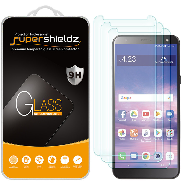 [3-Pack] Supershieldz for LG Solo LTE Tempered Glass Screen Protector, Anti-Scratch, Anti-Fingerprint, Bubble Free