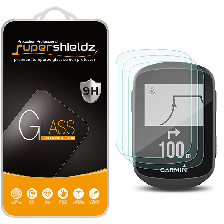 [3-Pack] Supershieldz for Garmin Edge 130 Tempered Glass Screen Protector, Anti-Scratch, Anti-Fingerprint, Bubble Free