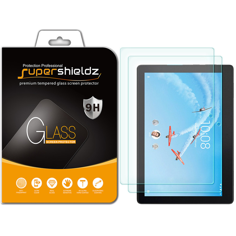 [2-Pack] Supershieldz for Lenovo Tab E10 (10.1) Tempered Glass Screen Protector, Anti-Scratch, Anti-Fingerprint, Bubble Free