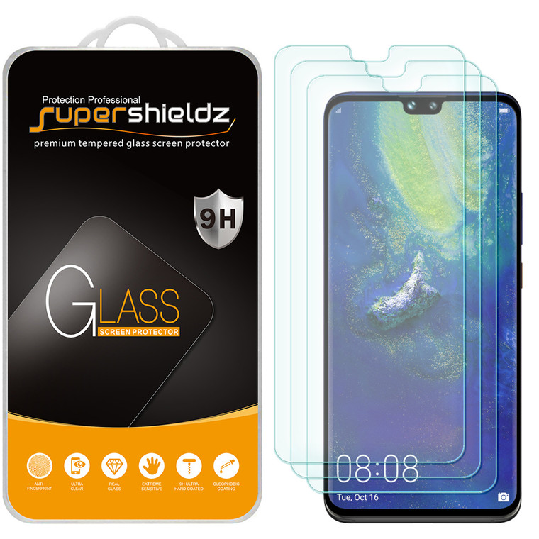 [3-Pack] Supershieldz for Huawei Mate 30 Tempered Glass Screen Protector, Anti-Scratch, Anti-Fingerprint, Bubble Free