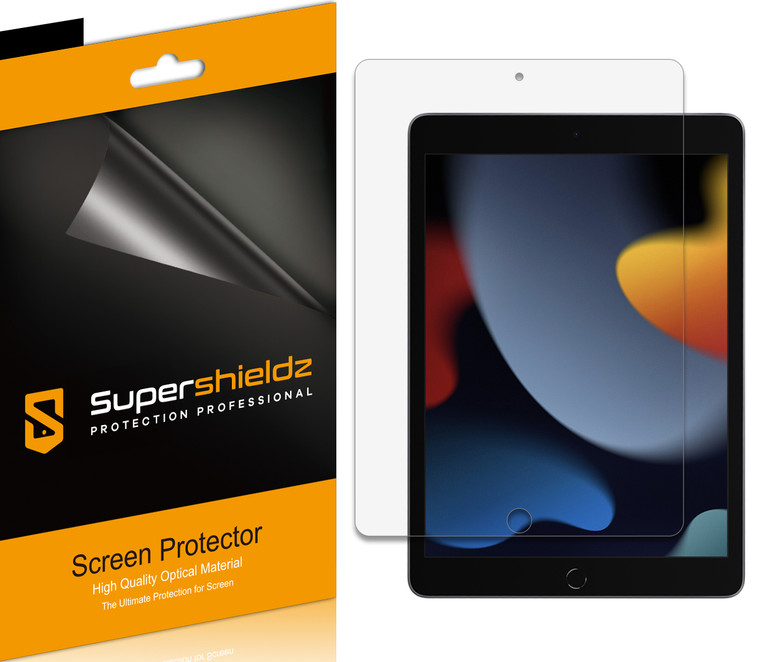 [3-Pack] Supershieldz for Apple iPad 10.2 inch (2021/ 2020/ 2019, 9th/ 8th/ 7th Generation) Screen Protector, Anti-Bubble High Definition (HD) Clear Shield