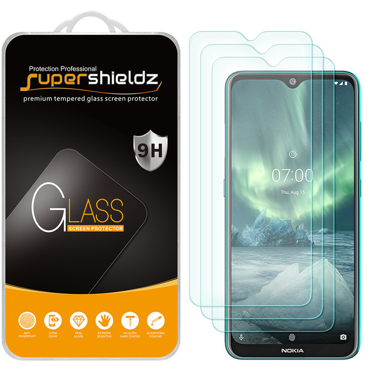 [3-Pack] Supershieldz for Nokia 6.2 Tempered Glass Screen Protector, Anti-Scratch, Anti-Fingerprint, Bubble Free