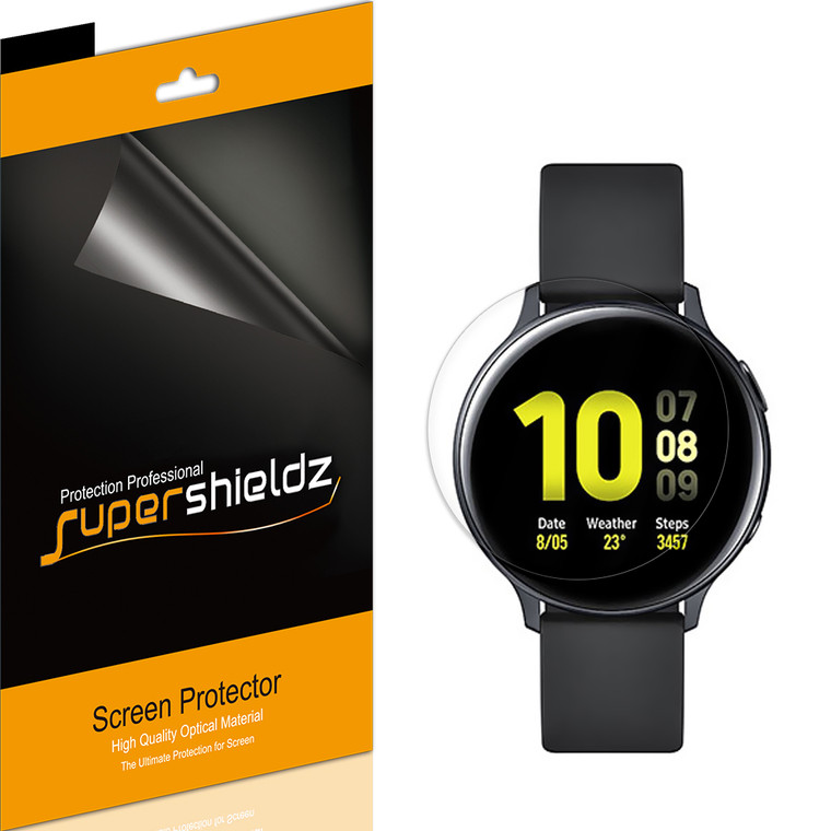 [3-Pack] Supershieldz for Samsung Galaxy Watch Active 2 / Active2 (44mm) Screen Protector, Anti-Bubble High Definition (HD) Clear Shield