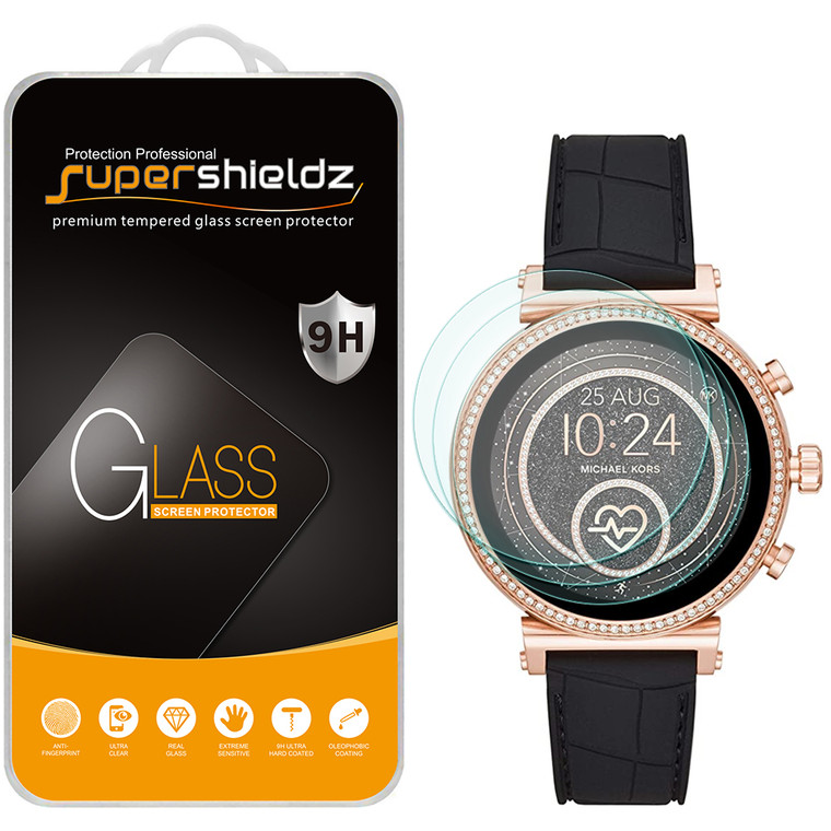 [3-Pack] Supershieldz for Fossil Sloan HR Gen 4 Smartwatch Tempered Glass Screen Protector, Anti-Scratch, Anti-Fingerprint, Bubble Free