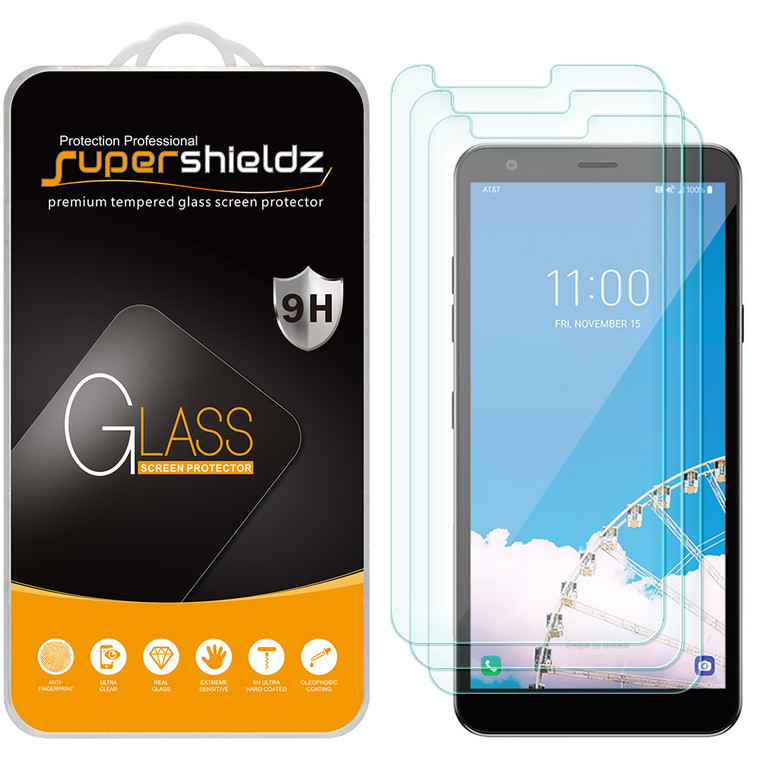 [3-Pack] Supershieldz for LG Aristo 4 Plus Tempered Glass Screen Protector, Anti-Scratch, Anti-Fingerprint, Bubble Free