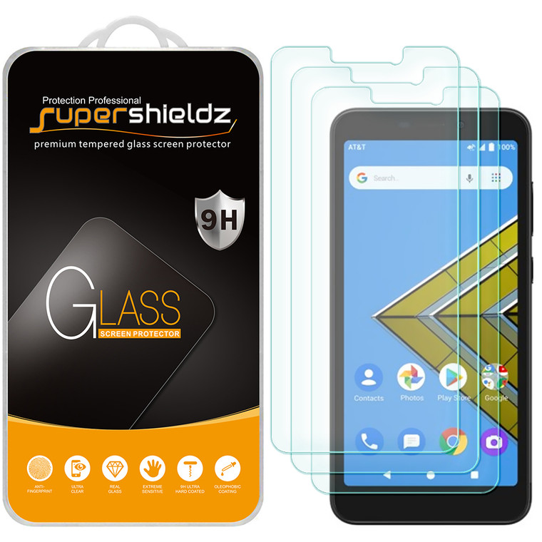 [3-Pack] Supershieldz for AT&T Radiant Core Tempered Glass Screen Protector, Anti-Scratch, Anti-Fingerprint, Bubble Free