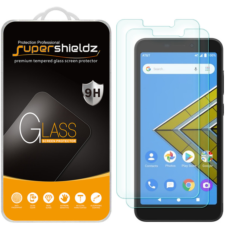 [2-Pack] Supershieldz for AT&T Radiant Core Tempered Glass Screen Protector, Anti-Scratch, Anti-Fingerprint, Bubble Free