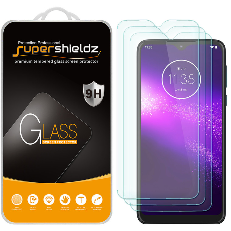 [3-Pack] Supershieldz for Motorola Moto G8 Play Tempered Glass Screen Protector, Anti-Scratch, Anti-Fingerprint, Bubble Free