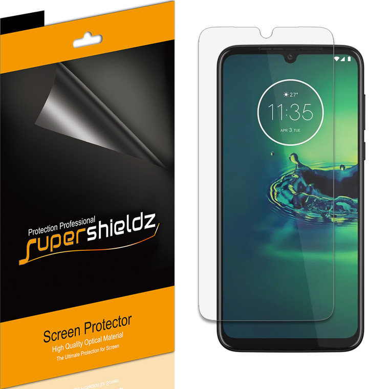 [6-Pack] Supershieldz for Motorola Moto G8 Plus Screen Protector, Anti-Bubble High Definition (HD) Clear Shield
