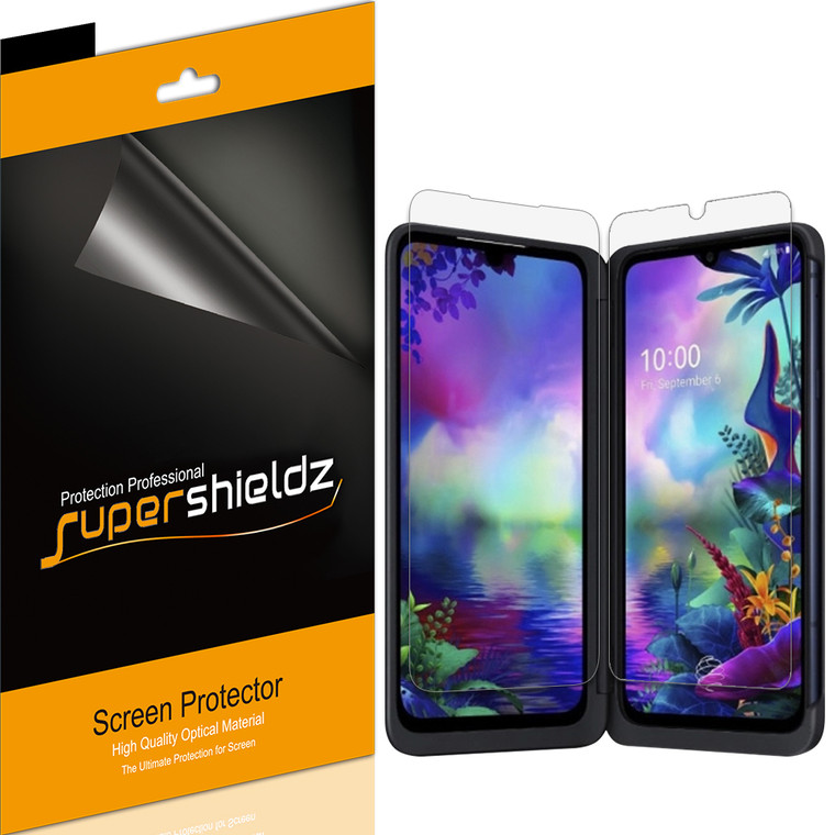 [3-Pack] Supershieldz for LG G8X ThinQ Screen Protector, Anti-Bubble High Definition (HD) Clear Shield (3 Main Screen + 3 Dual Screen)