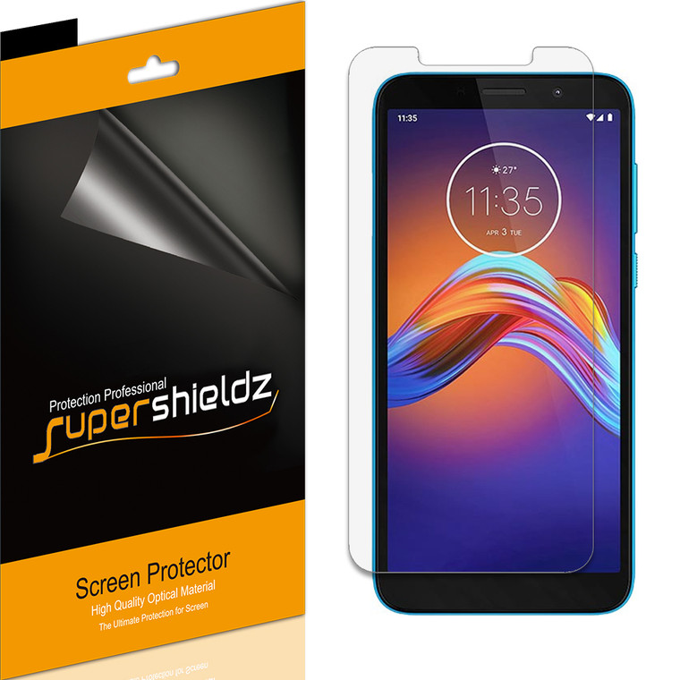 [6-Pack] Supershieldz for Motorola Moto E6 Play Screen Protector, Anti-Bubble High Definition (HD) Clear Shield