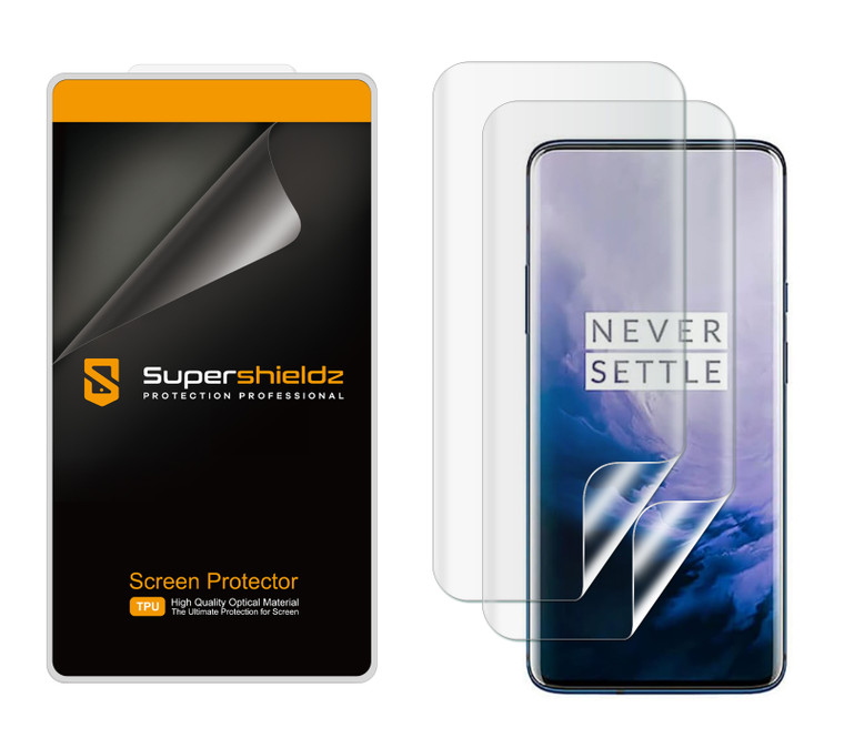 [2-Pack] Supershieldz for OnePlus 7 Pro / OnePlus 7T Pro Screen Protector, Anti-Bubble High Definition (HD) Clear Shield
