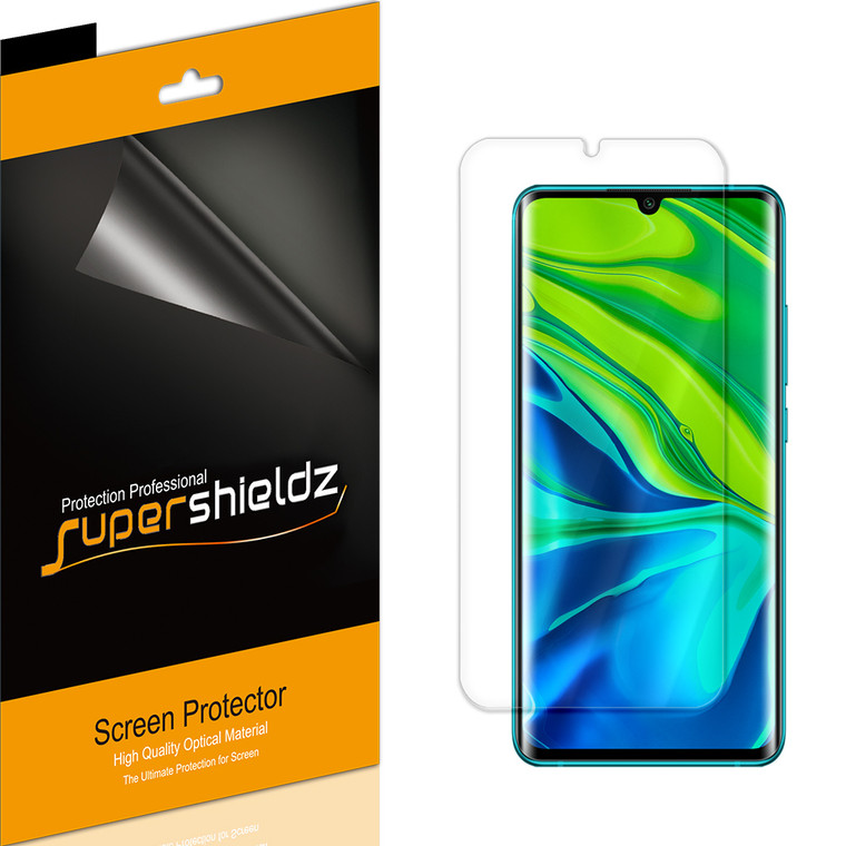 [2-Pack] Supershieldz for Xiaomi Mi Note 10 and Mi Note 10 Pro Screen Protector, Anti-Bubble High Definition (HD) Clear Shield