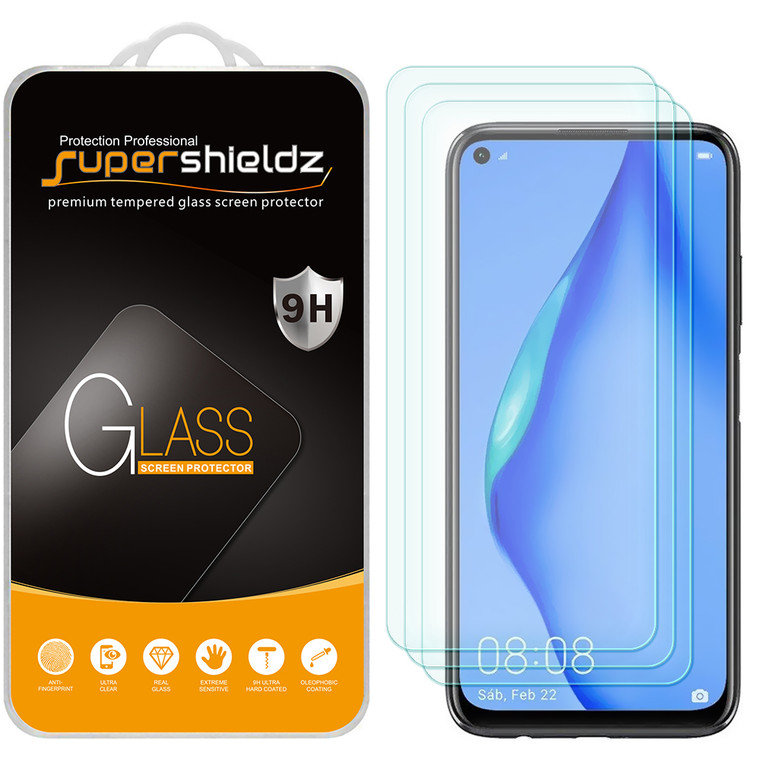 [3-Pack] Supershieldz for Huawei Nova 7i / Nova 6 SE Tempered Glass Screen Protector, Anti-Scratch, Anti-Fingerprint, Bubble Free