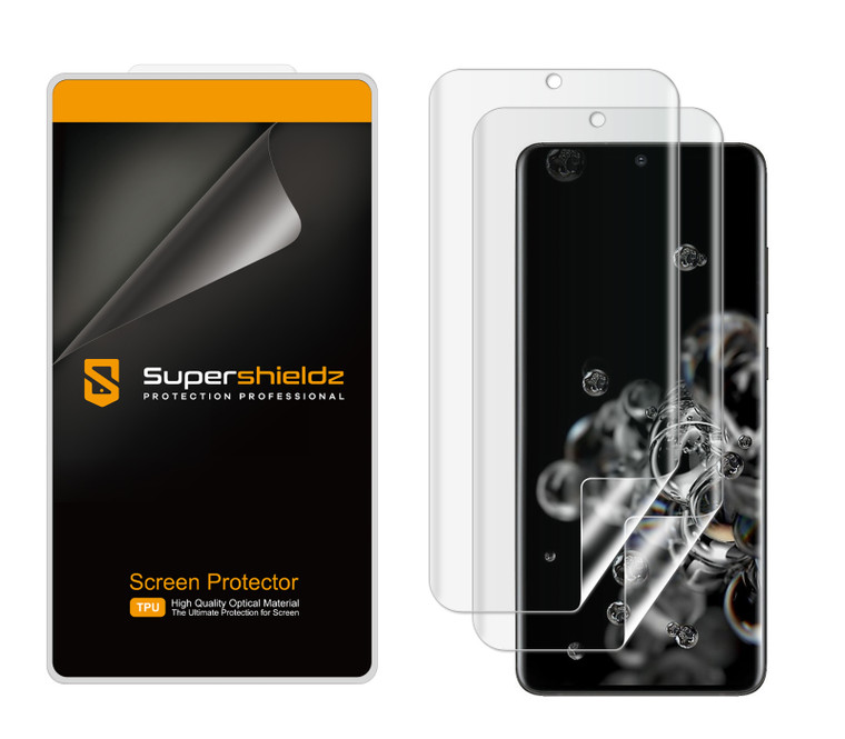 [2-Pack] Supershieldz for Samsung Galaxy S20 Ultra Screen Protector, Anti-Bubble High Definition (HD) Clear Shield