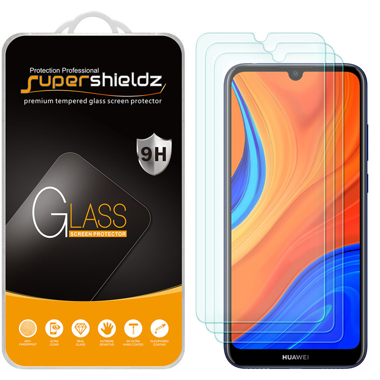 (3 Pack) Supershieldz for Huawei Y6 2019 Tempered Glass Screen Protector, Anti Scratch, Bubble Free
