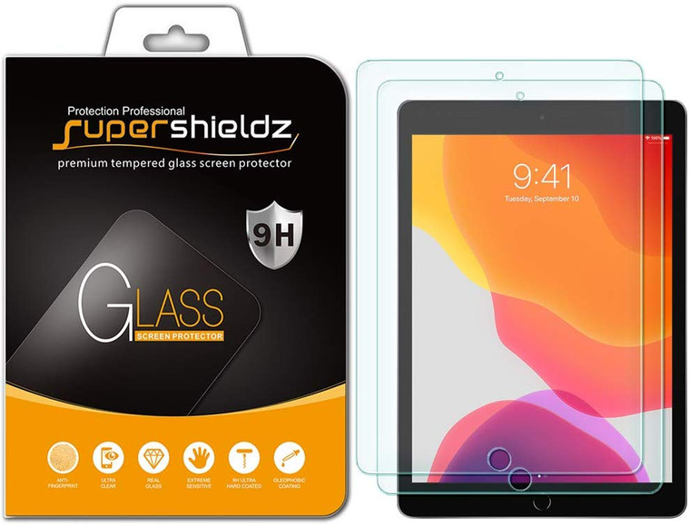 (2 Pack) Supershieldz for Apple iPad 10.2 inch (2021/ 2020/ 2019, 9th/ 8th/ 7th Generation) Anti-Glare (Matte) Tempered Glass Screen Protector, Anti-Scratch, Bubble Free