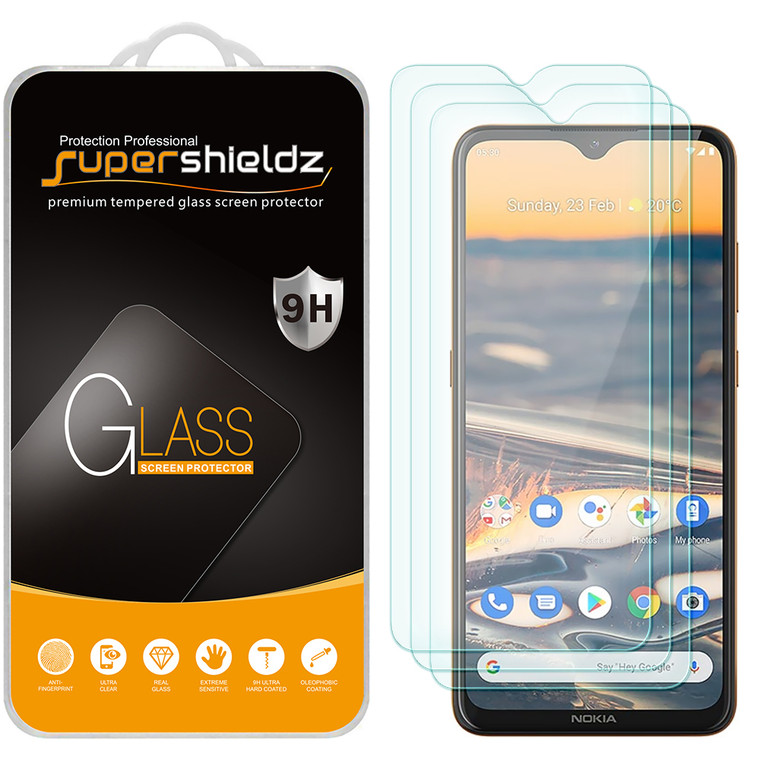 [3-Pack] Supershieldz for Nokia 5.3 Tempered Glass Screen Protector, Anti-Scratch, Anti-Fingerprint, Bubble Free