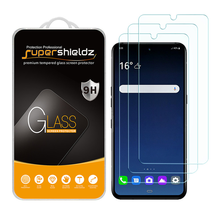 [3-Pack] Supershieldz for LG G9 ThinQ Tempered Glass Screen Protector, Anti-Scratch, Anti-Fingerprint, Bubble Free