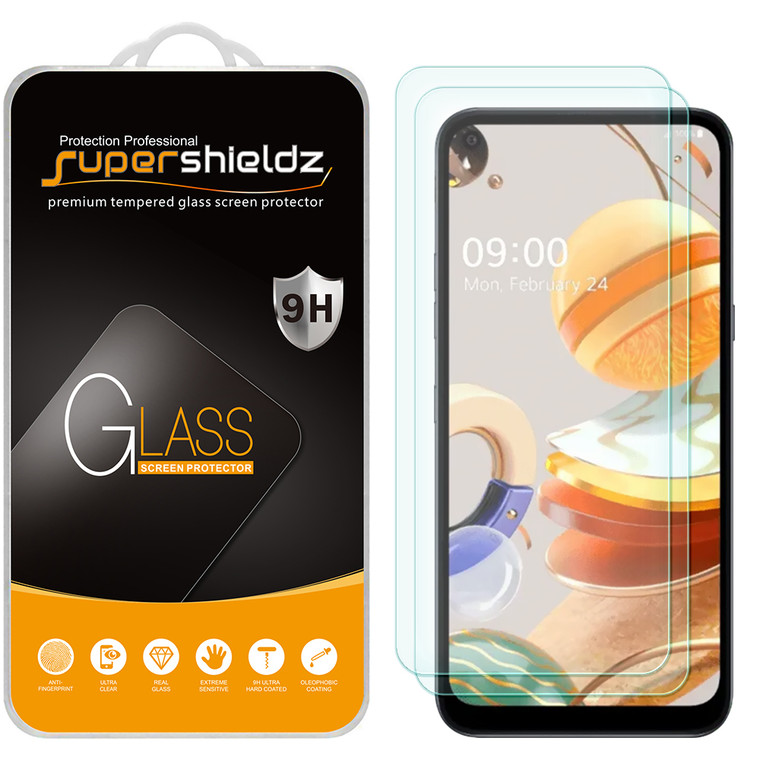 [2-Pack] Supershieldz for LG K61 Tempered Glass Screen Protector, Anti-Scratch, Anti-Fingerprint, Bubble Free