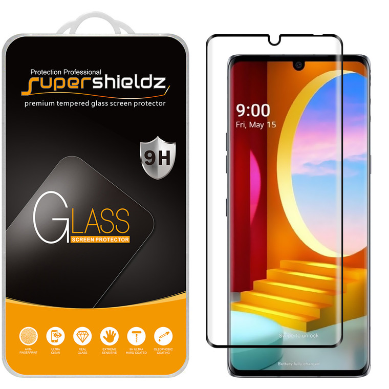 [2-Pack] Supershieldz for LG Velvet / Velvet 5G UW Tempered Glass Screen Protector, Anti-Scratch, Bubble Free (Black Frame)