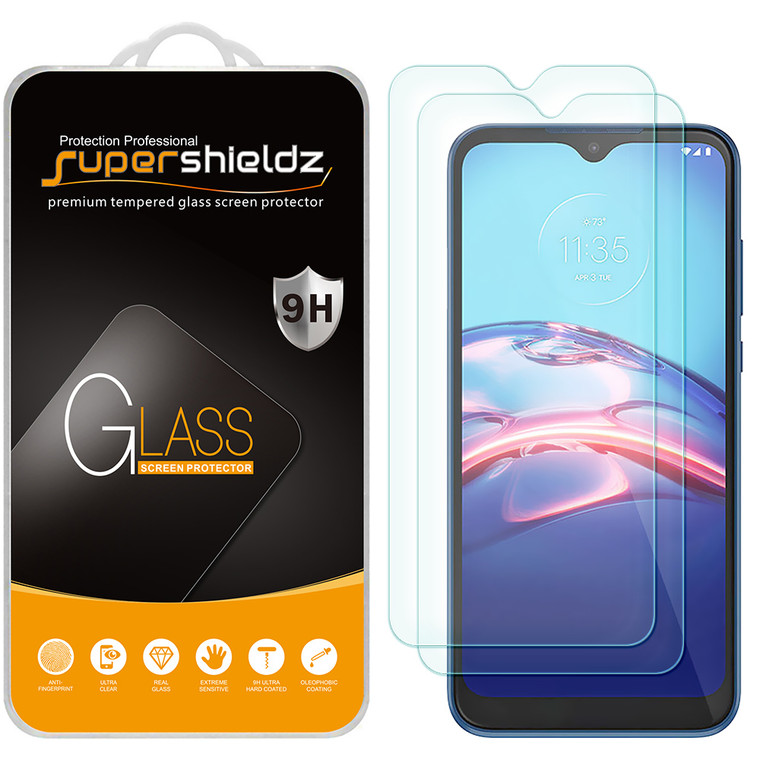 [2-Pack] Supershieldz for Motorola Moto E (2020) Tempered Glass Screen Protector, Anti-Scratch, Anti-Fingerprint, Bubble Free