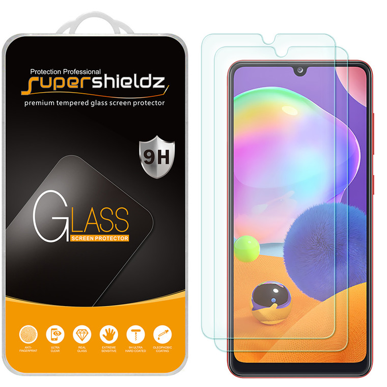 [2-Pack] Supershieldz for Samsung Galaxy A31 Tempered Glass Screen Protector, Anti-Scratch, Anti-Fingerprint, Bubble Free
