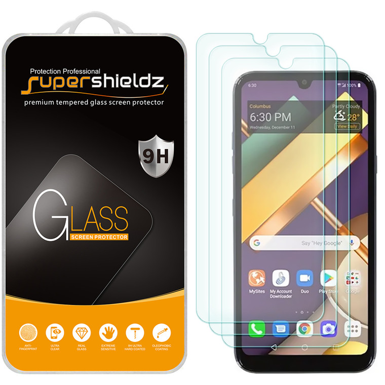 [3-Pack] Supershieldz for LG (Harmony 4) Tempered Glass Screen Protector, Anti-Scratch, Anti-Fingerprint, Bubble Free