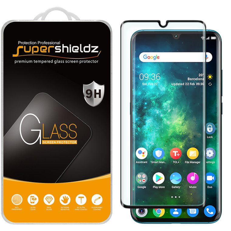 [2-Pack] Supershieldz for TCL 10 Pro [Full Screen Coverage] [3D Curved Glass] Tempered Glass Screen Protector, Anti-Scratch, Bubble Free (Black Frame)