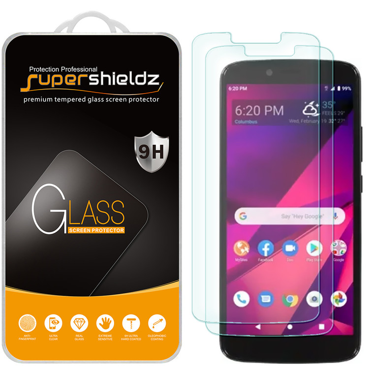 [2-Pack] Supershieldz for BLU View Mega Tempered Glass Screen Protector, Anti-Scratch, Anti-Fingerprint, Bubble Free