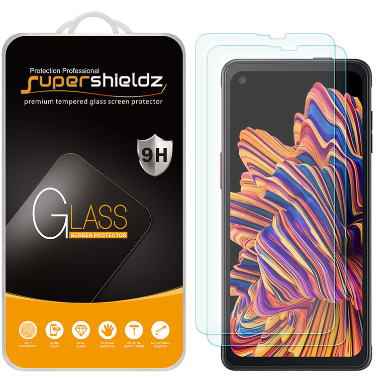 [2-Pack] Supershieldz for Samsung Galaxy Xcover Pro Tempered Glass Screen Protector, Anti-Scratch, Anti-Fingerprint, Bubble Free