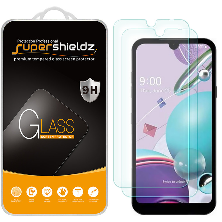[2-Pack] Supershieldz for LG K31 / K31 Rebel Tempered Glass Screen Protector, Anti-Scratch, Anti-Fingerprint, Bubble Free
