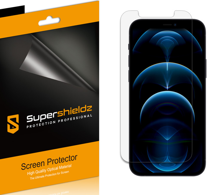 [6-Pack] Supershieldz for Apple iPhone 12 / iPhone 12 Pro (6.1 inch) Screen Protector, Anti-Bubble High Definition (HD) Clear Shield