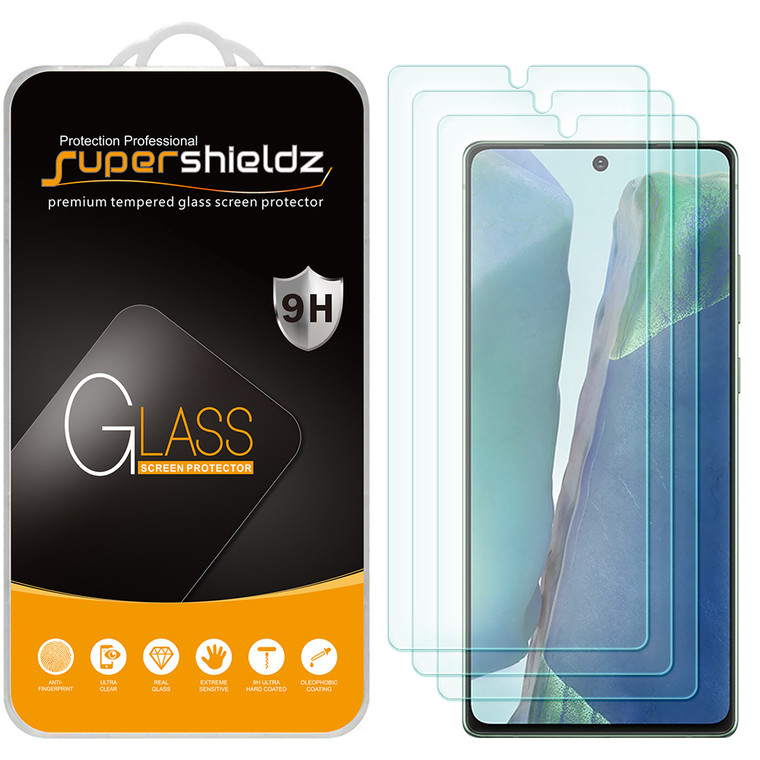 [3-Pack] Supershieldz for Samsung Galaxy Note 20 5G Tempered Glass Screen Protector, Anti-Scratch, Anti-Fingerprint, Bubble Free