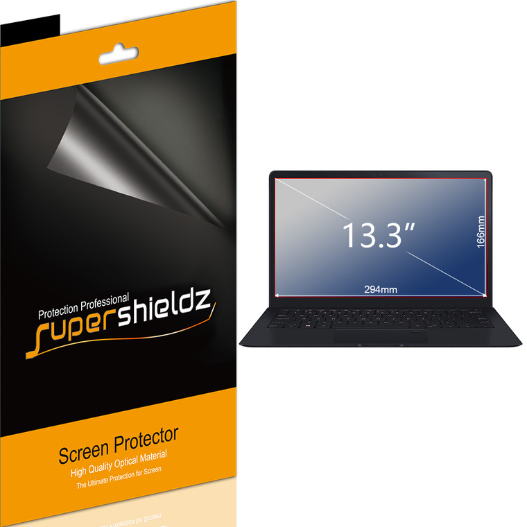 [3-Pack] Supershieldz for 13.3 inch with 16:9 Aspect Ratio Laptop Screen Protector, (294mm X 166mm), Anti-Bubble High Definition (HD) Clear Shield